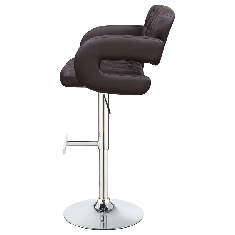  Coaster Furniture Brandi 102556 Adjustable Bar Stool - Chrome and Brown IMAGE 5