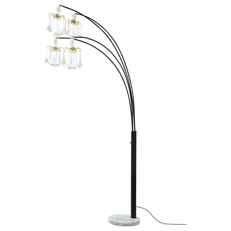  Coaster Furniture Maisel 1771N 91-inch Hanging Crystal Arc Tree Floor Lamp - Black IMAGE 4