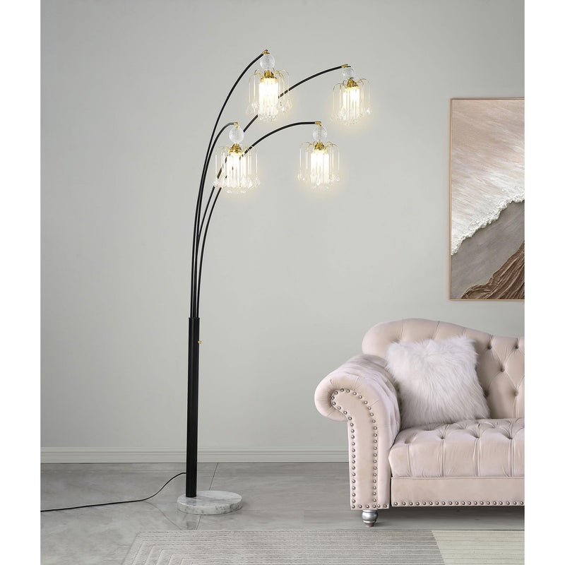  Coaster Furniture Maisel 1771N 91-inch Hanging Crystal Arc Tree Floor Lamp - Black IMAGE 7