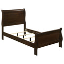  Coaster Furniture Louis Philippe 202411T Wood Twin Sleigh Bed - Cappuccino IMAGE 1