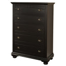  Elements International Brook Black 5-Drawer Chest BP800CHB IMAGE 1