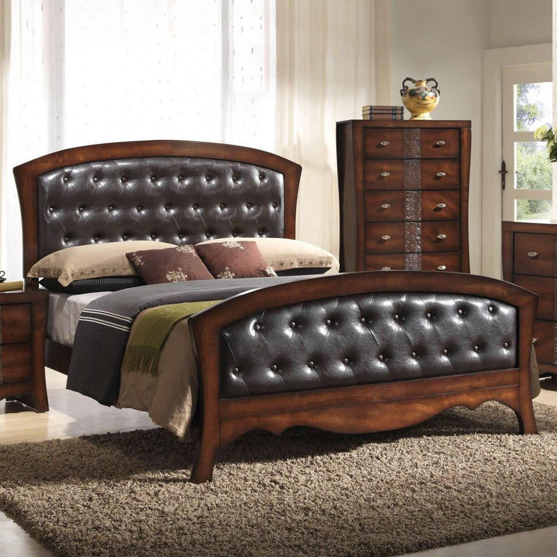Elements International Jenny Queen Upholstered Bed JN100QB/JN100QKR IMAGE 2