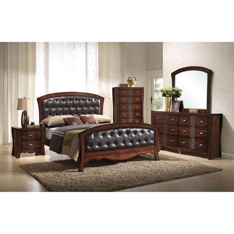 Elements International Jenny Queen Upholstered Bed JN100QB/JN100QKR IMAGE 3