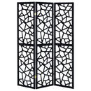  Coaster Furniture Nailan 900092 3-Panel Room Divider Folding Screen - Black Open Mosaic IMAGE 2