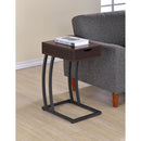 Coaster Furniture Troy 900578 1-Drawer C-Shaped Side Table Power Outlet - Cappuccino IMAGE 3