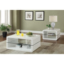 Coaster Furniture Elana 703267 1-shelf Rectangular Side End Table - White High Gloss IMAGE 3