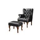  Coaster Furniture Roberts 900262 Upholstered Wingback Chair and Ottoman Set - Black IMAGE 1