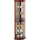  Coaster Furniture Appledale 3393 6-shelf Corner Curio Display Cabinet - Medium Brown IMAGE 1