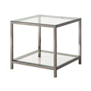Coaster Furniture Trini 720227 1-shelf Glass Top Side End Table - Black Nickel IMAGE 1