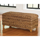  Coaster Furniture Laughton 500215 Hand-Woven Banana Leaf Storage Trunk - Amber IMAGE 3