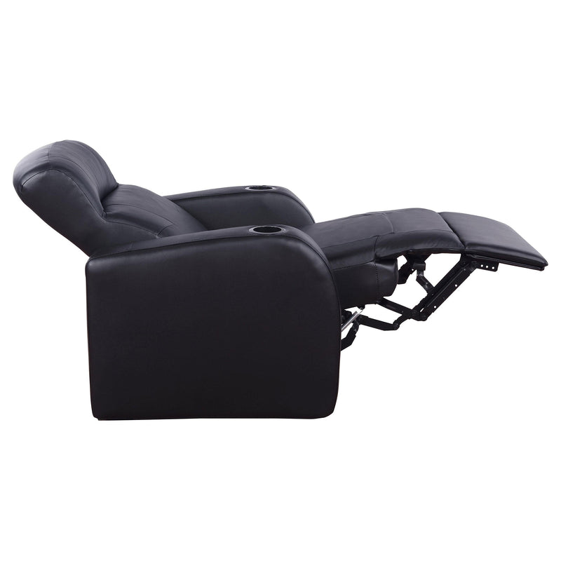  Coaster Furniture Cyrus 600001 Upholstered Track Arm Recliner - Black IMAGE 7