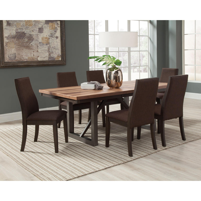 Coaster Furniture Spring Creek 106582 Upholstered Dining Chair - Chocolate (Set of 2) IMAGE 2