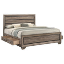Coaster Furniture Kauffman 204190KE Wood Eastern King Storage Panel Bed - Washed Taupe IMAGE 4