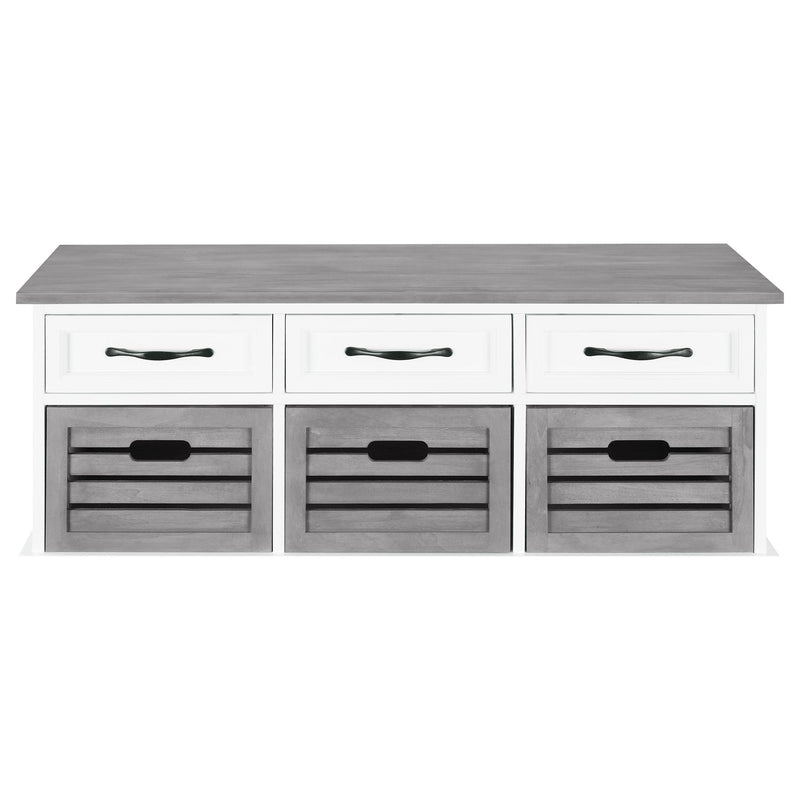 Coaster Furniture Alma 501196 3-Drawer Storage Bench - White and Weathered Grey IMAGE 3