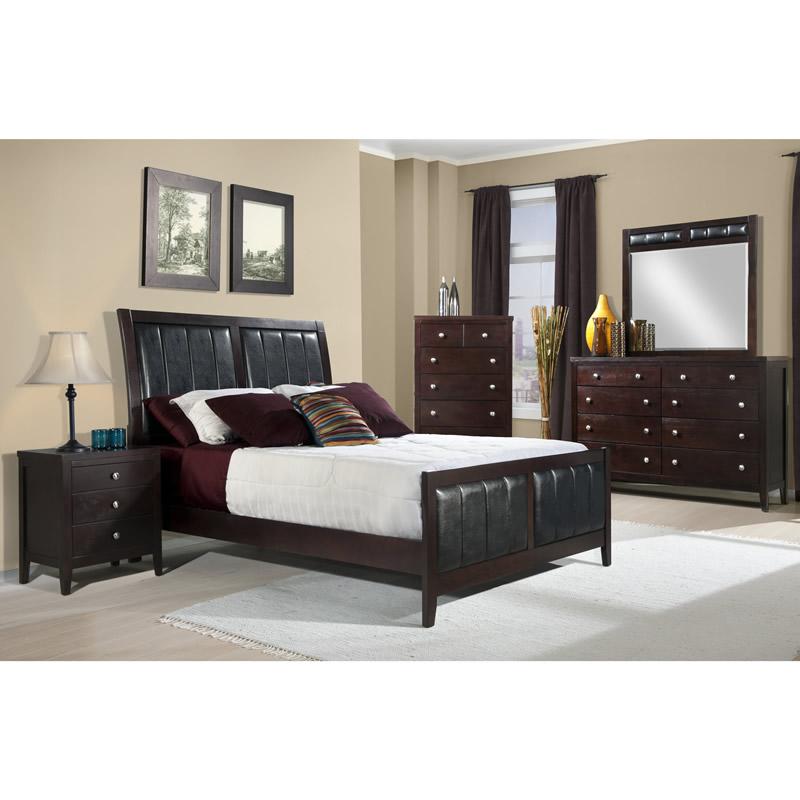  Elements International Lawrence Queen Panel Bed LW100QHF/LW100QKR IMAGE 2