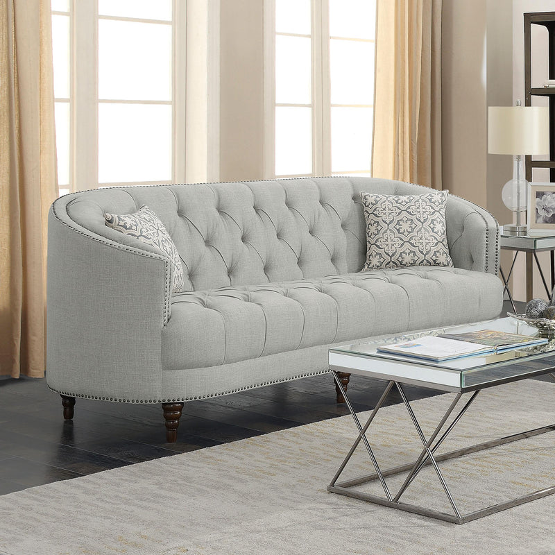 Coaster Furniture Avonlea 505641 Upholstered Sloped Arm Sofa - Grey Fabric IMAGE 9