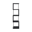  Coaster Furniture Baxter 801419 67-inch 4-shelf Bookshelf - Black and Chrome IMAGE 3