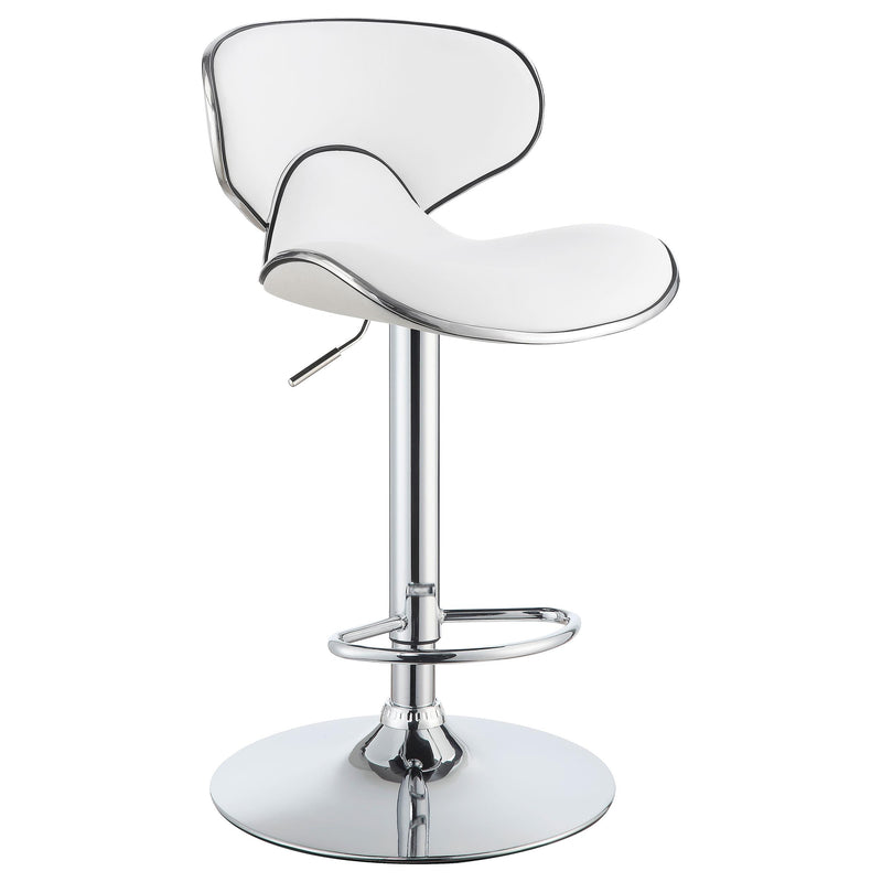 Coaster Furniture Edenton 120389 Upholstered Adjustable Bar Stool - White (Set of 2) IMAGE 1