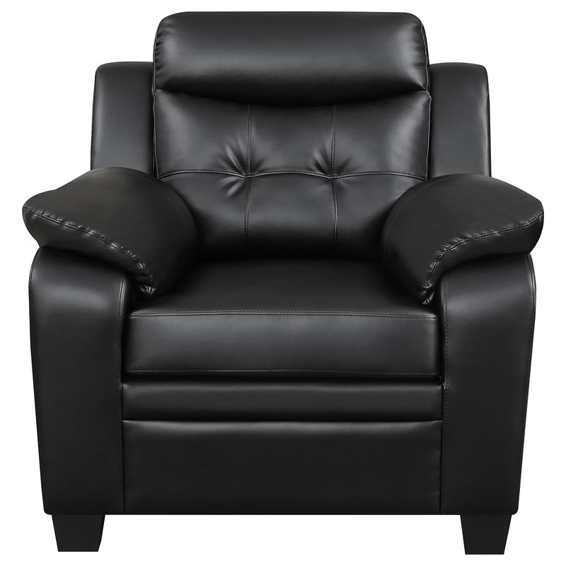 Coaster Furniture Finley 506553 Upholstered Padded Arm Tufted Accent Chair - Black IMAGE 2