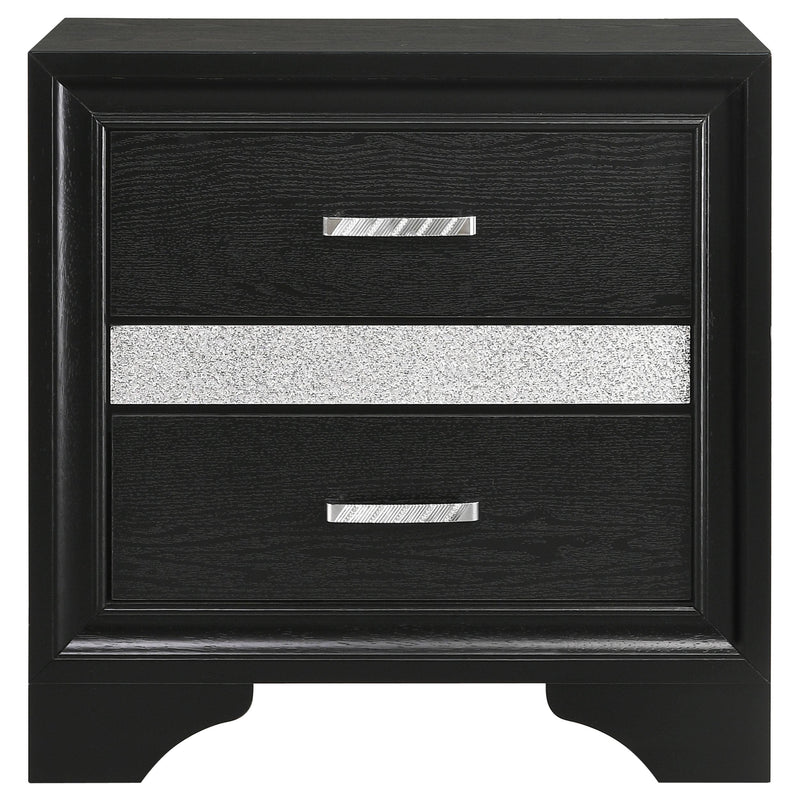Coaster Furniture Miranda 206362 2-Drawer Nightstand - Black IMAGE 2
