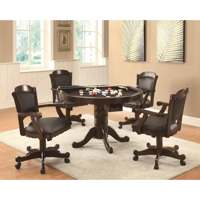  Coaster Furniture Turk 100871 Round Dining and Billiard Poker Game Table - Tobacco IMAGE 6