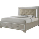  Elements International Platinum King Upholstered Platform Bed with Storage LT100KH/LT150KF/LT150KFS/LT150QKR IMAGE 1