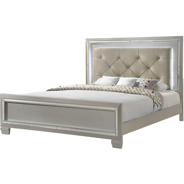  Elements International Platinum Queen Upholstered Panel Bed LT100QH/LT100QF/LT100QKR IMAGE 1