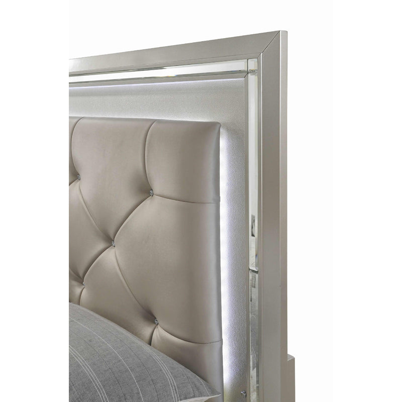  Elements International Platinum Queen Upholstered Panel Bed LT100QH/LT100QF/LT100QKR IMAGE 2
