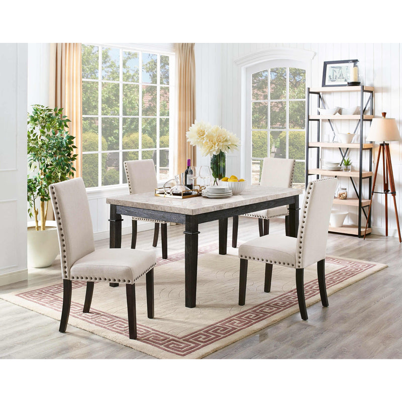  Elements International Greystone Dining Table with Marble Top DGS100DT IMAGE 4