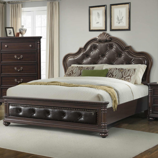  Elements International Classic Queen Upholstered Panel Bed CL600QB IMAGE 1
