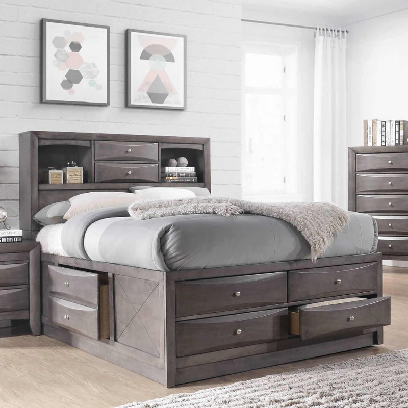  Elements International Emily King Bookcase Bed with Storage EG170KHF/EG170KLD/EG170KRD/EG170KR IMAGE 2