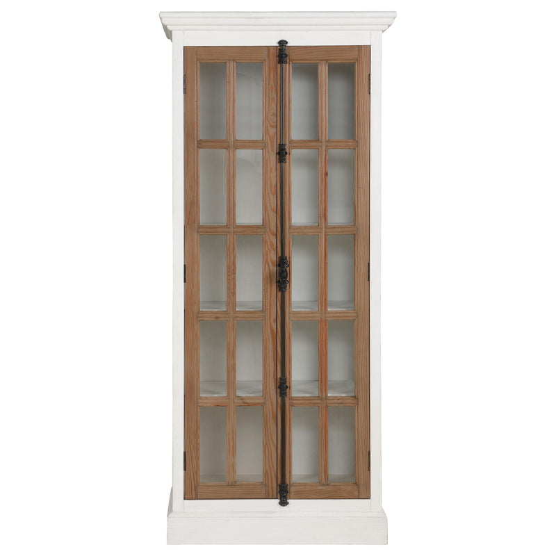Coaster Furniture Tammi 950965 2-door Wood Tall Cabinet - Distressed White and Brown IMAGE 2
