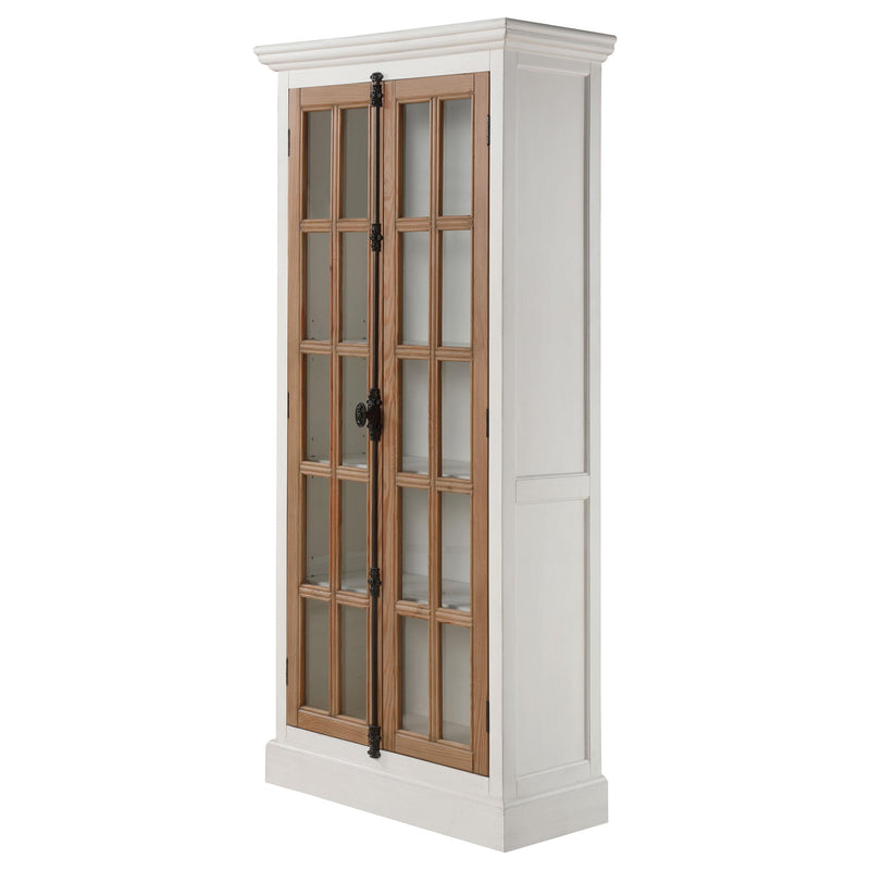 Coaster Furniture Tammi 950965 2-door Wood Tall Cabinet - Distressed White and Brown IMAGE 3