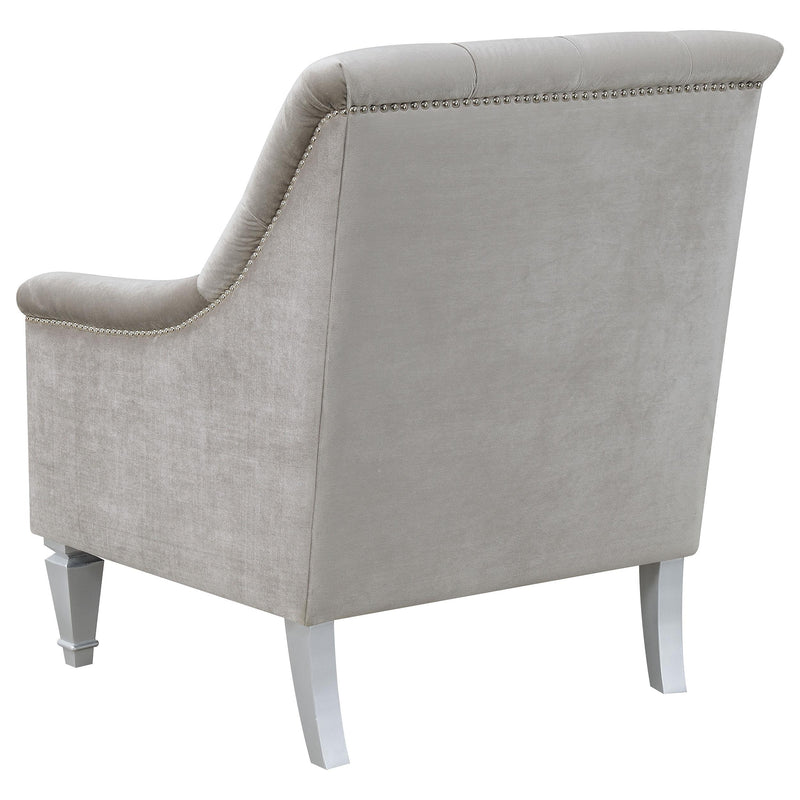  Coaster Furniture Avonlea 508463 Velvet Upholstered Sloped Arm Chair - Grey Velvet IMAGE 5