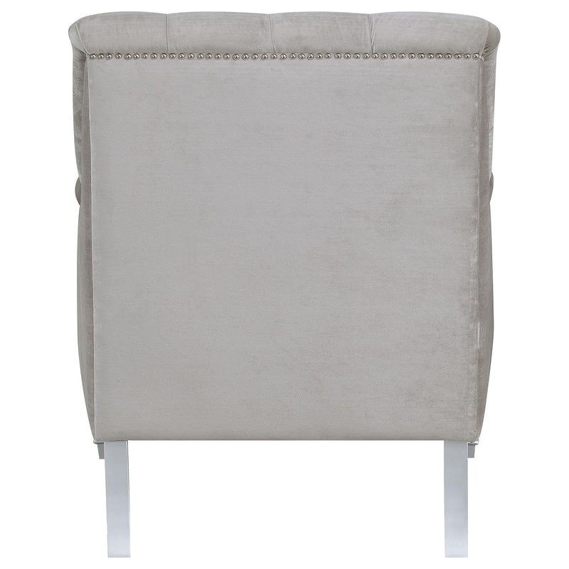  Coaster Furniture Avonlea 508463 Velvet Upholstered Sloped Arm Chair - Grey Velvet IMAGE 6