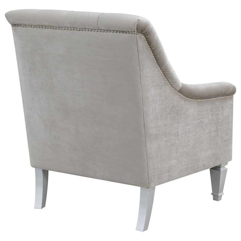 Coaster Furniture Avonlea 508463 Velvet Upholstered Sloped Arm Chair - Grey Velvet IMAGE 7