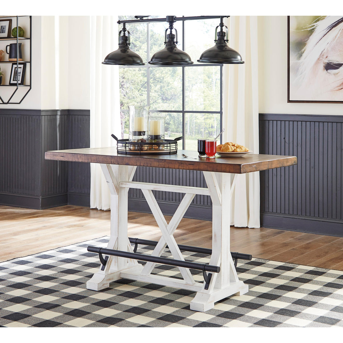 Signature Design by Ashley Valebeck Counter Height Dining Table with T