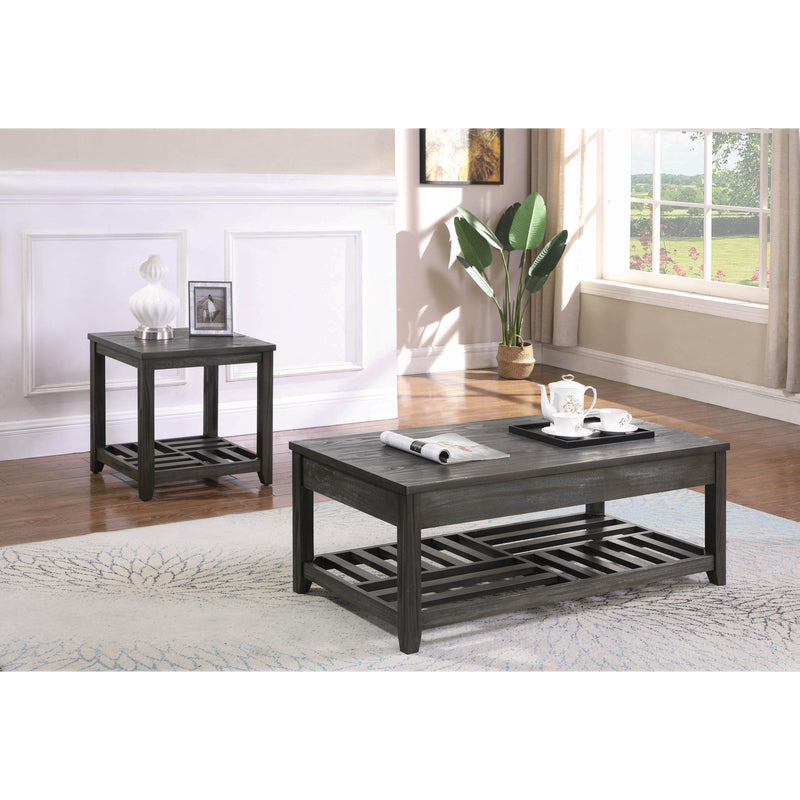 Coaster Furniture Cliffview 722287 1-shelf Square Wood Side End Table - Grey IMAGE 4