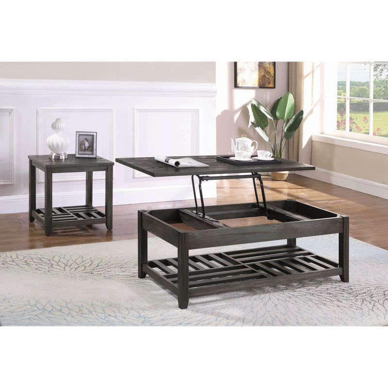 Coaster Furniture Cliffview 722287 1-shelf Square Wood Side End Table - Grey IMAGE 5