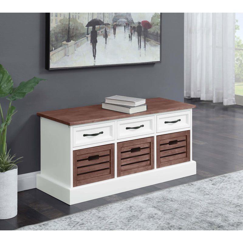 Coaster Furniture Alma 911196 3-Drawer Storage Bench - Weathered Brown and White IMAGE 10