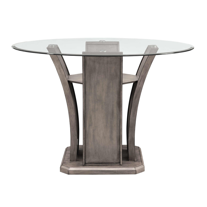  Elements International Round Destin Counter Height Dining Table with Glass Top and Pedestal Base DDS100RCDB/DDS100RCDP/DDS100RCDT IMAGE 2