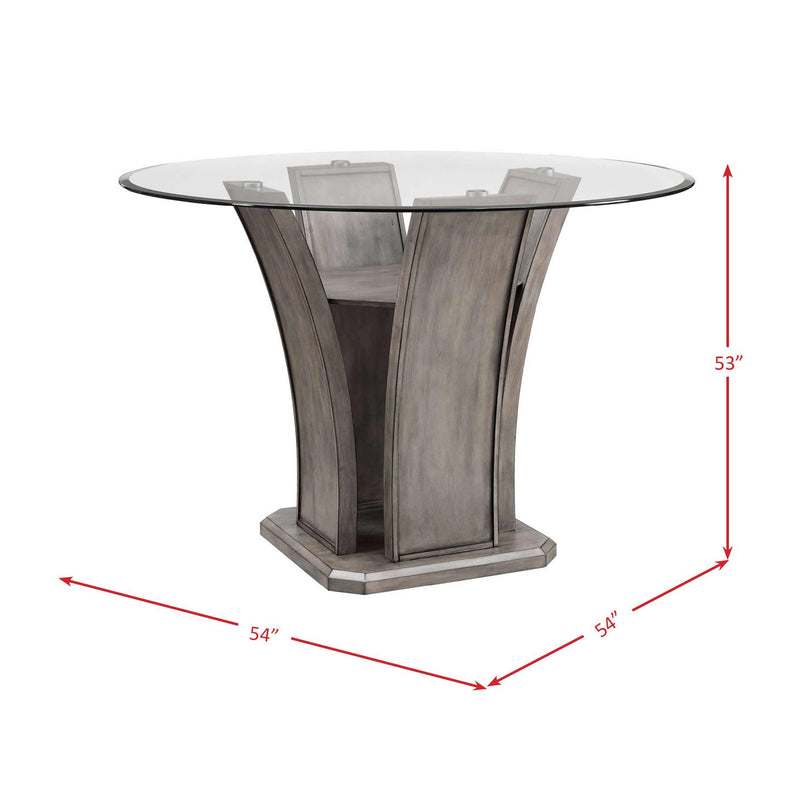  Elements International Round Destin Counter Height Dining Table with Glass Top and Pedestal Base DDS100RCDB/DDS100RCDP/DDS100RCDT IMAGE 5