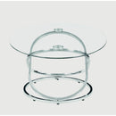  Coaster Furniture Warren 722373 3-piece Oval Glass Top Coffee Table Set - Chrome IMAGE 4