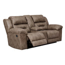  Signature Design by Ashley Stoneland Reclining Leather Look Loveseat with Console 3990594 IMAGE 2