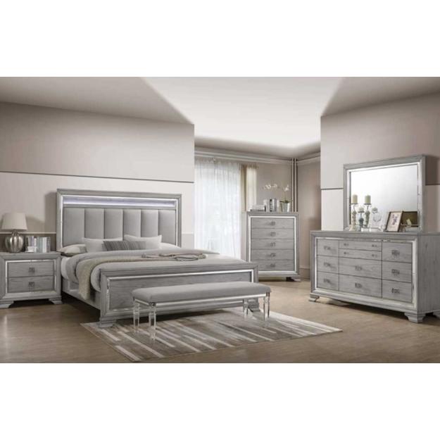 Crown Mark Vail California King Upholstered Panel Bed B7200-K-HB/B7200-K-FB/B7200-CK-RAIL IMAGE 2