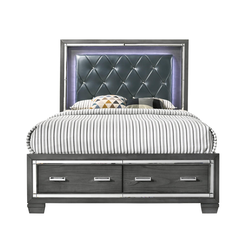 Elements International Titanium King Platform Bed with Storage TT100KH/TT150KF/TT150KFS/TT150QKR IMAGE 2