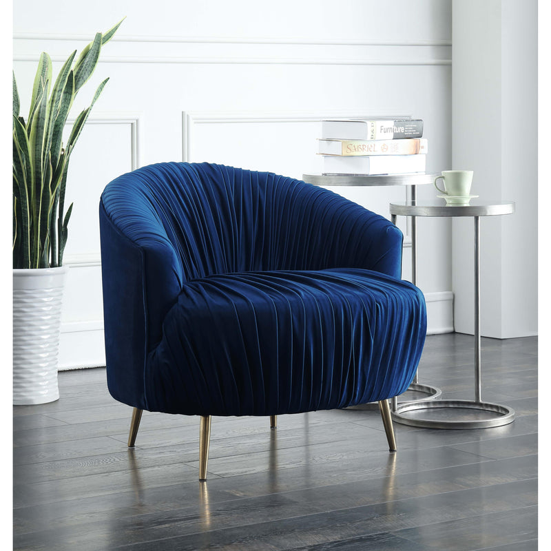  Elements International Princeton UPC286101GC Accent Chair - Broadway Navy IMAGE 3