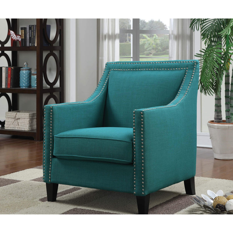  Elements International Erica UER087100CA Chair with Chrome Nails - Heirloom Teal IMAGE 1