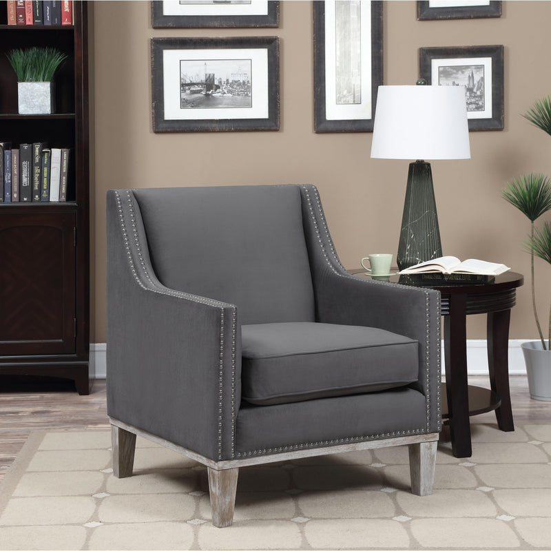  Elements International Augusta UAG813100 Accent Chair - Otto Charcoal IMAGE 2