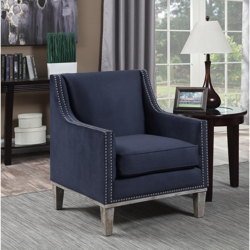 Elements International Augusta UAG812100 Accent Chair - Otto Navy IMAGE 2